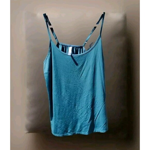 Sleep By CASIQUE Tank Top PJ Shirt Sz 14 / 16 Soft Chemise Spaghetti Strap Teal - Picture 1 of 9